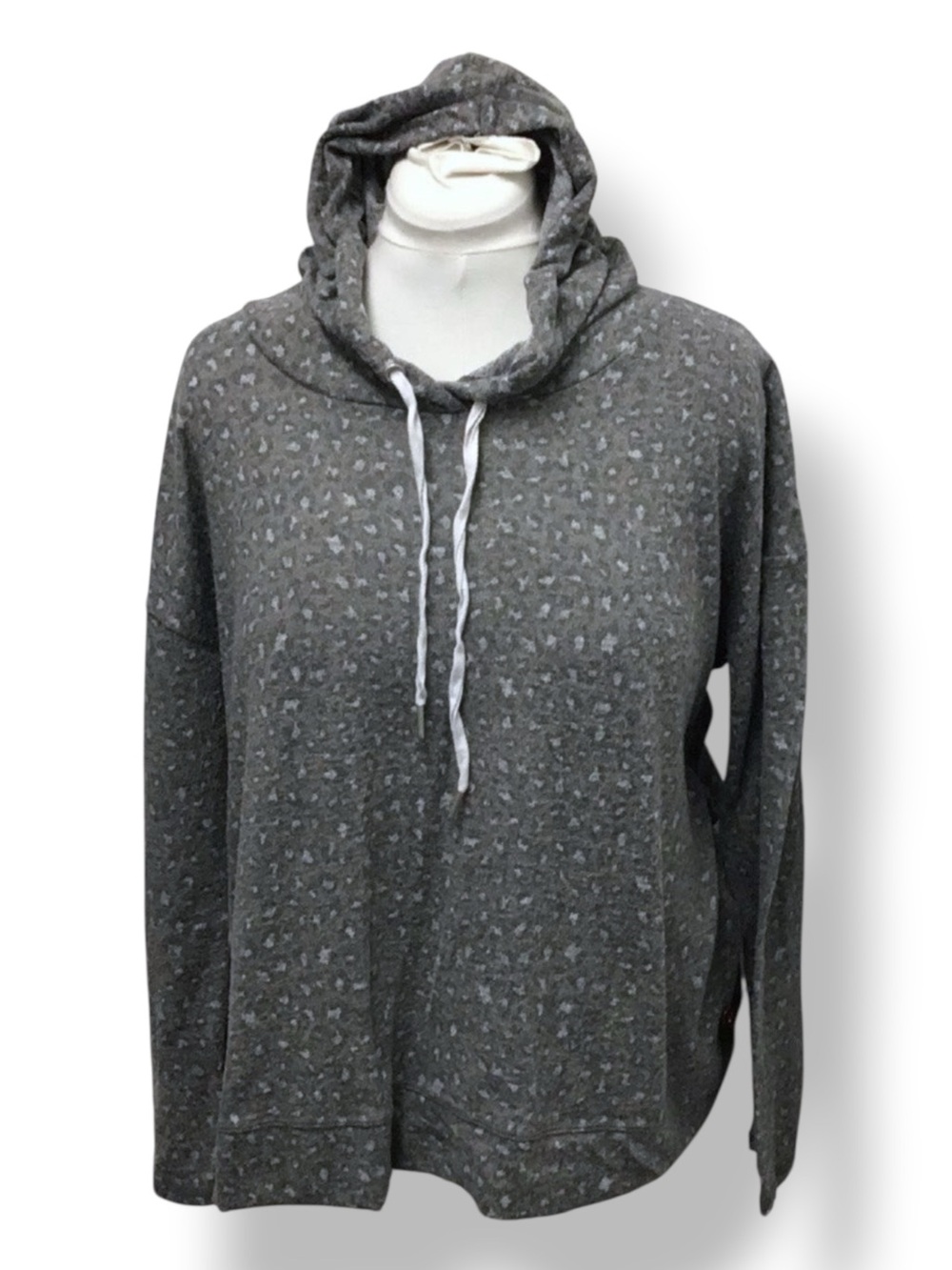 LIVI Active Lane Bryant Women’s Active Drawstring Hoodie Patterned Gray 14/16
